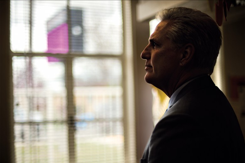 Kevin McCarthy, Congressman from Bakersfield photographed in the lobby of his childhood elementary school in Bakersfield. Photo by Brian L. Frank for CalMatters